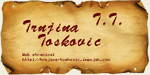 Trnjina Tošković vizit kartica